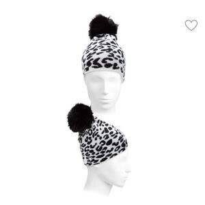 Leopard-Print & Faux Fur Pom-Pom Beanie